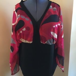 Lane Bryant Sheer Bat Wing Blouse